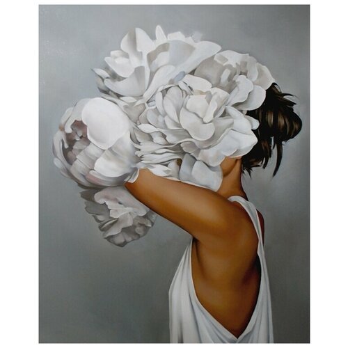 фото Картина по номерам colibri "девушка-цветок в майке" 40х50см, арт. va-2431