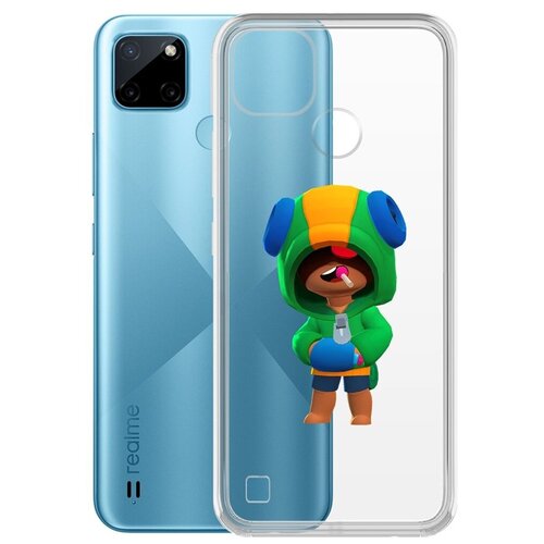 чехол накладка clear case brawl stars амбер де ла вега для realme c21y Чехол-накладка Clear Case Brawl Stars-Леон для Realme C21Y