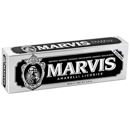 Зубная паста Marvis Amarelli Licorice, 85 мл, 147 г, черный/белый зубная паста marvis amarelli licorice xylitol large