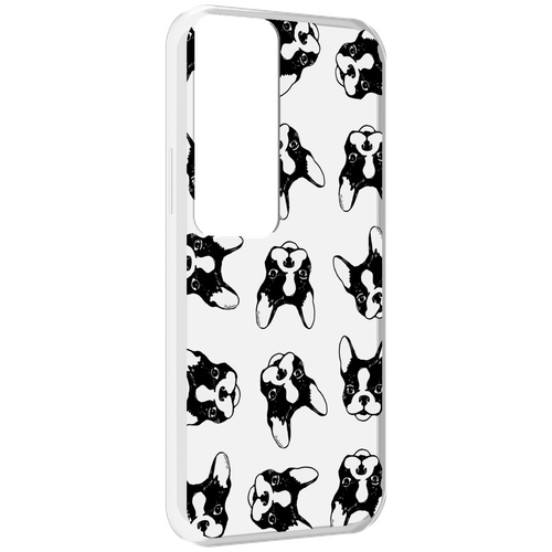 Чехол MyPads черно белые собачки для Tecno Pova Neo 2 задняя-панель-накладка-бампер