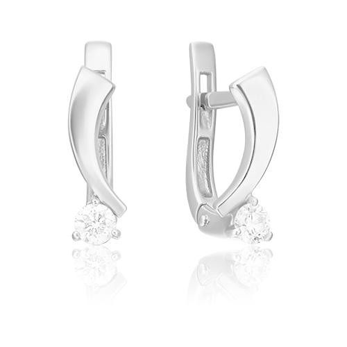 PLATINA jewelry Золотые серьги с бриллиантами 02-0316-00-101-1120-30