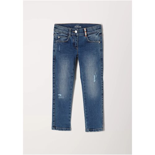 фото Джинсы для девочек, s.oliver, артикул: 403.10.202.26.180.2109191, цвет: синий (код цвета: 55z2), размер: 104