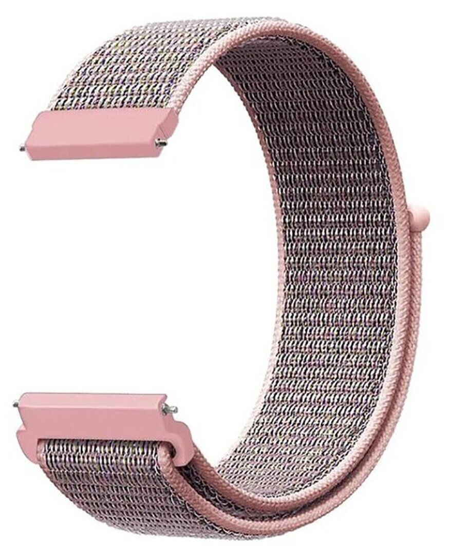 Универсальный нейлоновый Nylon ремешок 20 мм для часов Samsung Xiaomi Huawei Garmin розовый