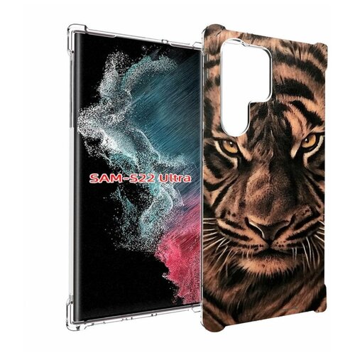 Чехол MyPads злой-большой-тигр для Samsung Galaxy S23 Ultra задняя-панель-накладка-бампер
