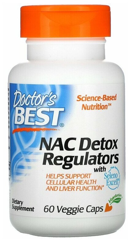 Doctor`s Best NAC Detox Regulators 600 мг (N-Ацетил L-Цистеин) 60 капс (Doctor`s Best)