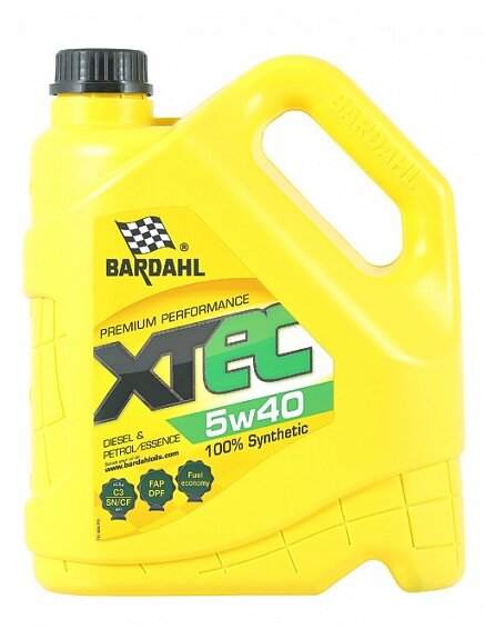 Синтетическое моторное масло Bardahl XTEC 5W-40, 4 л