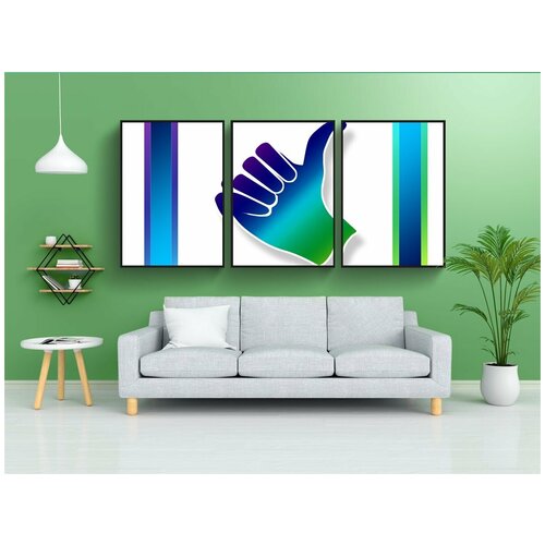 фото Набор модулных постеров для интерьера "значок, большой палец, высокая" 60x90 см. в тубусе, без рамки lotsprints