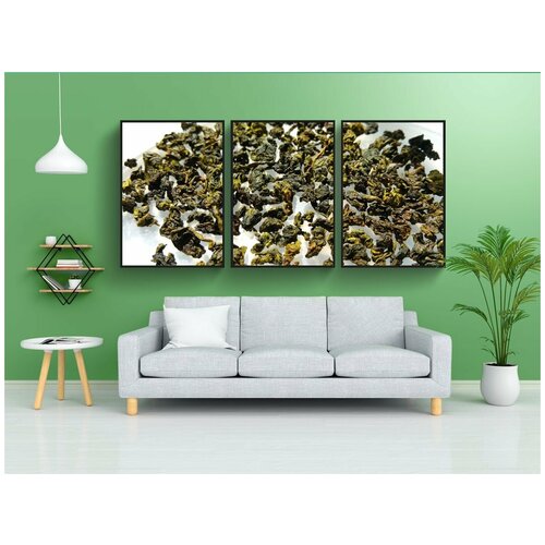 фото Набор модулных постеров для интерьера "чай, улун, зеленый" 60x90 см. в тубусе, без рамки lotsprints