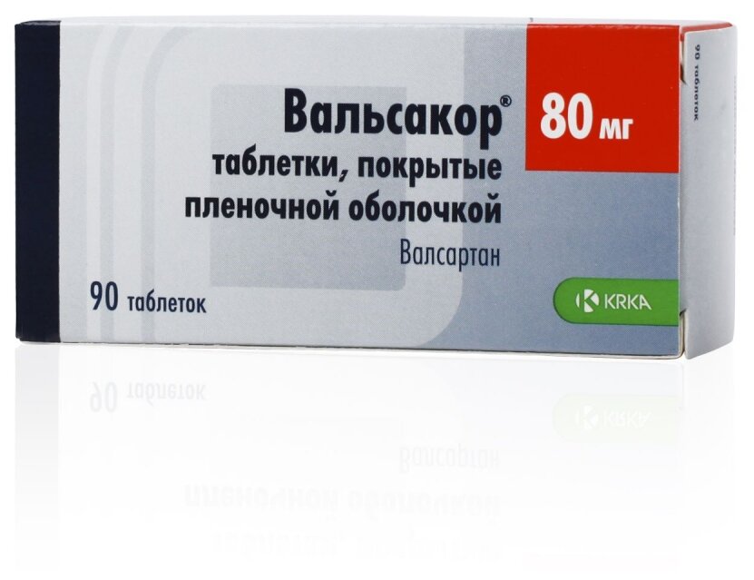 Вальсакор таб. п/о плен., 80 мг, 90 шт.