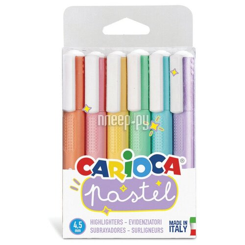 фото Маркер carioca pastel 1-5mm набор 6 цветов 43033