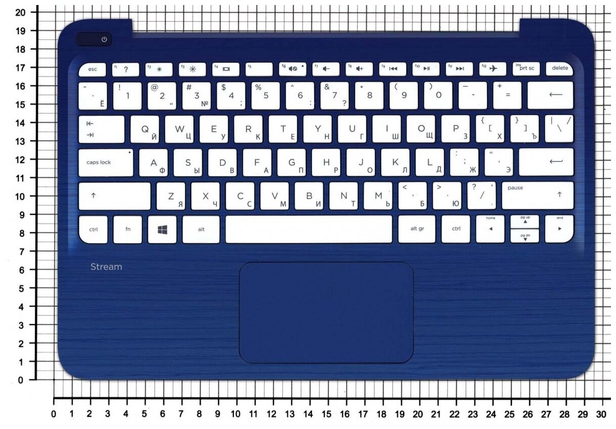 Клавиатура для ноутбука HP PK131A61C05 белая с синим топкейсом