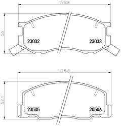 Дисковые тормозные колодки передние NISSHINBO NP1014 для Toyota, Daihatsu (4 шт.)