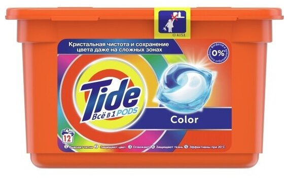 Капсулы для стирки Tide Color, 12 капсул