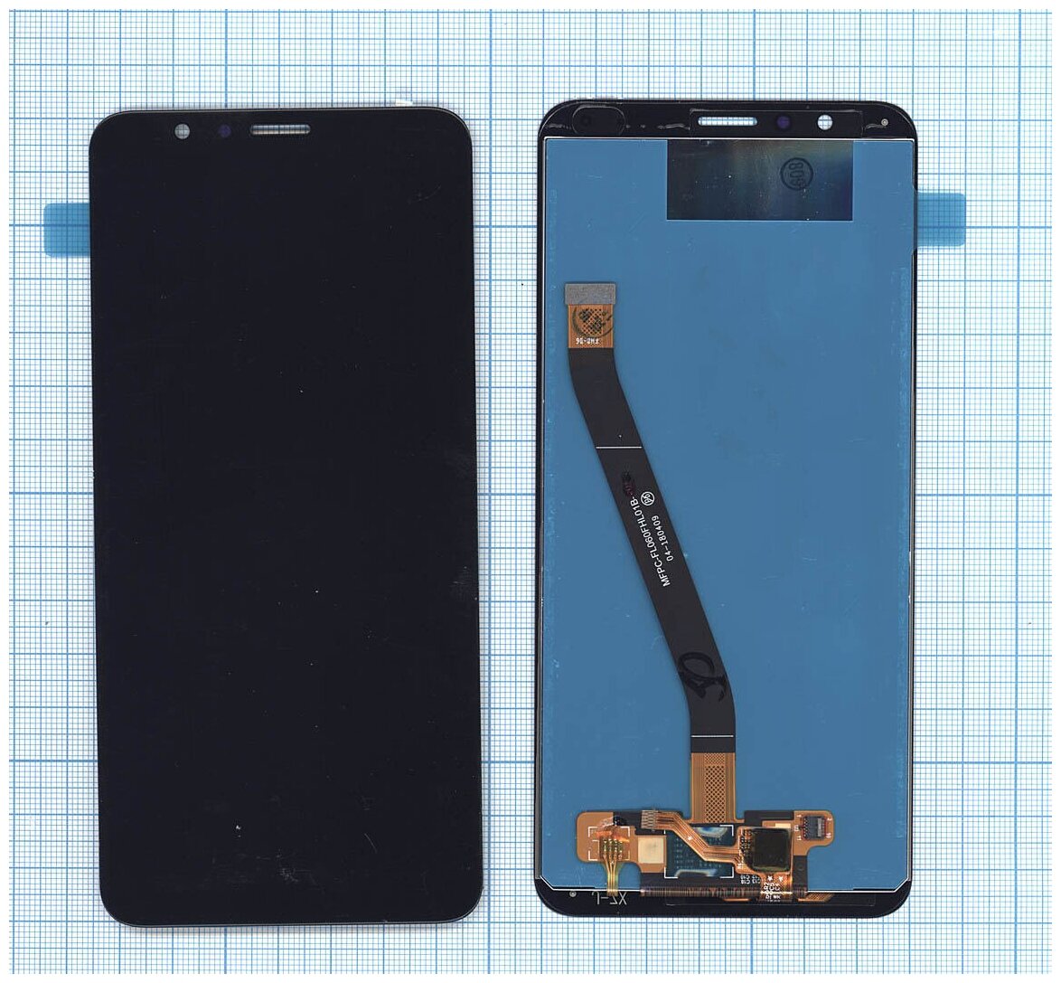 Дисплей (экран) в сборе с тачскрином для Huawei Honor 7X черный / 2160x1080