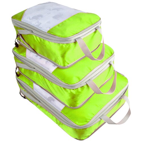фото Набор органайзеров из водоотталкивающего материала для багажа и обуви, 4 шт, цвет ярко-зеленый bloominghome accents.