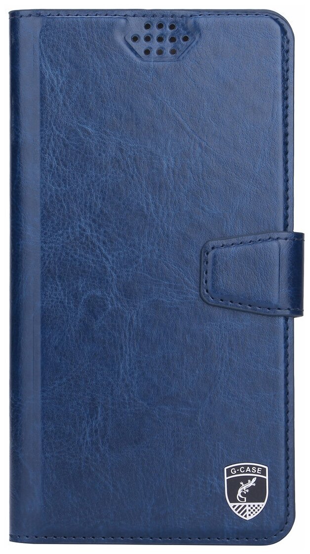 Универсальный чехол книжка G-Case Slim Premium XL для смартфонов с размером до 17х9см, темно-синий