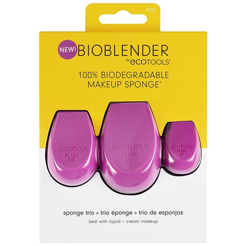 Набор биоразлагаемых спонжей для макияжа EcoTools Bioblender Makeup Sponge Trio, 3шт. ecotools bioblender sponge