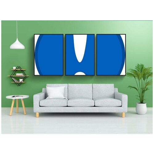 фото Набор модулных постеров для интерьера "восклицательный знак, круглый, синий" 60x90 см. в тубусе, без рамки lotsprints