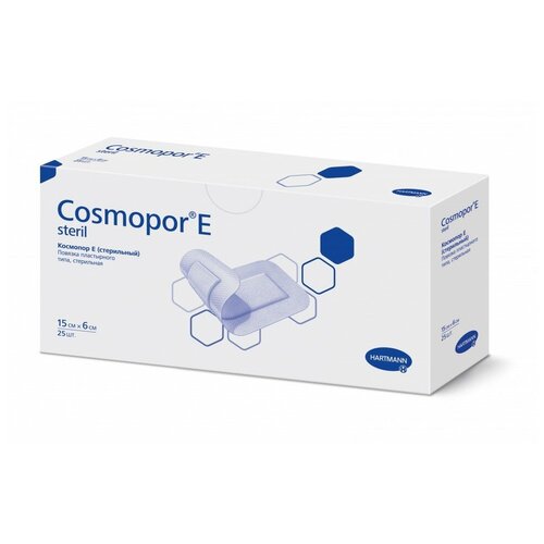 Повязка Космопор Е (Cosmopor Е) послеоперационная стерильная самоклеящаяся 15х6см, 901019 (25шт. в упаковке)
