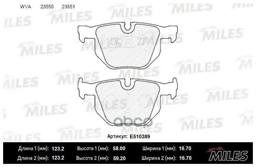 Колодки Тормозные Bmw E90/E91/E84 Задние Ceramic Miles арт. E510389