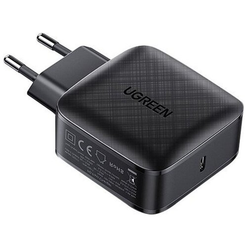 фото Сетевое зарядное устройство ugreen cd217-70817 1 usb-c gan tech pd 65w fast charger black