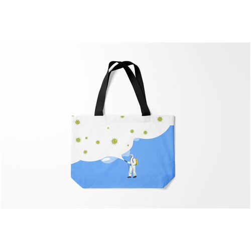 фото Сумка-шоппер / 46х35 см / антикоронавирус / разные принты коронавирус burnettie