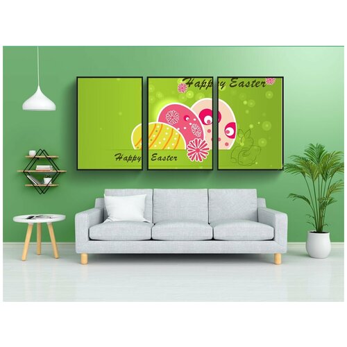 фото Набор модулных постеров для интерьера "пасха, пасхальный, праздники" 60x90 см. в тубусе, без рамки lotsprints