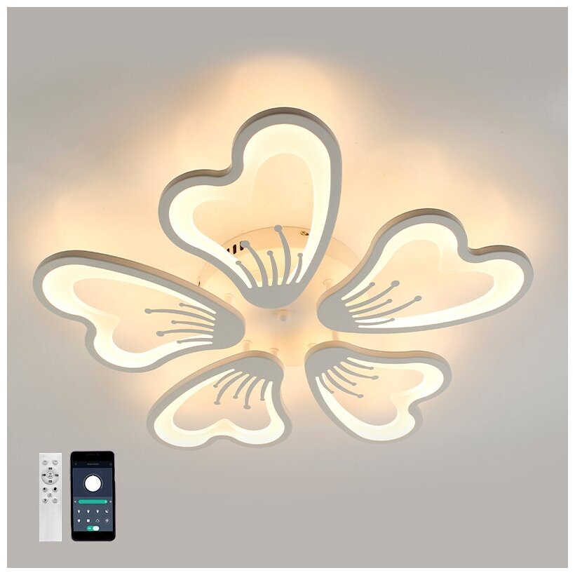 Люстра светодиодная "GLORY" 100W 5F-APP-610/80-White/White-220-IP20