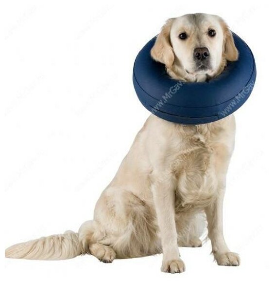 Trixie защитный надувной воротник для собак синий M-L