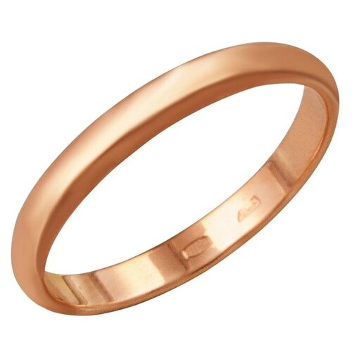 фото Красная пресня кольцо "обручальное" узкое, розовое золочение, 18 размер