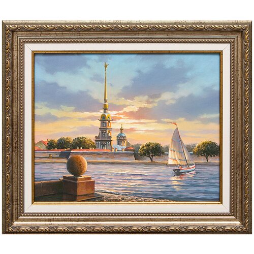 фото Картина маслом "петропавловская крепость" гафиатуллин. русская живопись