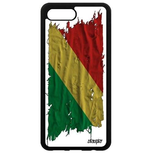 фото Противоударный чехол для // honor 10 // "флаг конго браззавиль на ткани" страна патриот, utaupia, белый