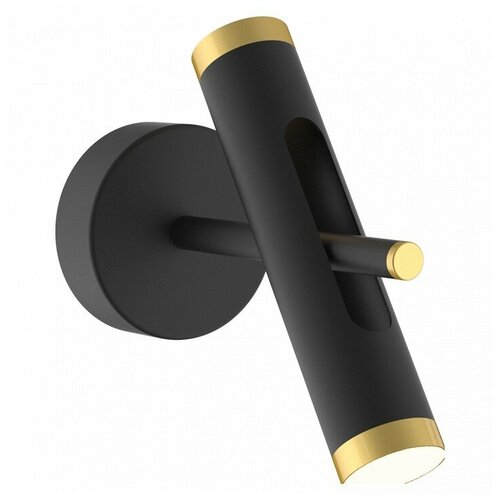 фото Бра h - 24см, s - 12, плафон - черный с золотой каймой, арматура - черный, класс - i, ip -20, 4000к, стиль - техно favourite