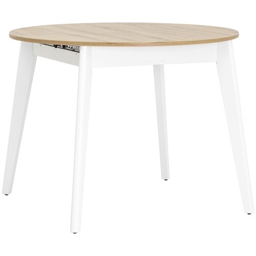 фото Стол rondo 100-135*100 дуб/белый stool group