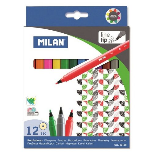 Фломастеры 12цв Milan, 80158 2 шт. silverlit локомотив сэлли 80158 розовый