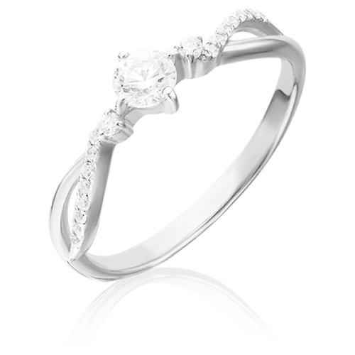 фото Кольцо platina белое золото, 585 проба, swarovski zirconia, размер 16.5 platina jewelry