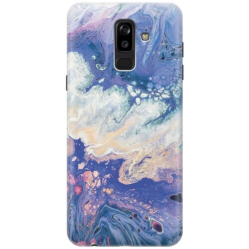 GOSSO Ультратонкий силиконовый чехол-накладка для Samsung Galaxy J8 (2018) с принтом Фиолетовый мрамор gosso ультратонкий силиконовый чехол накладка для samsung galaxy j8 2018 с принтом бумажные цветы