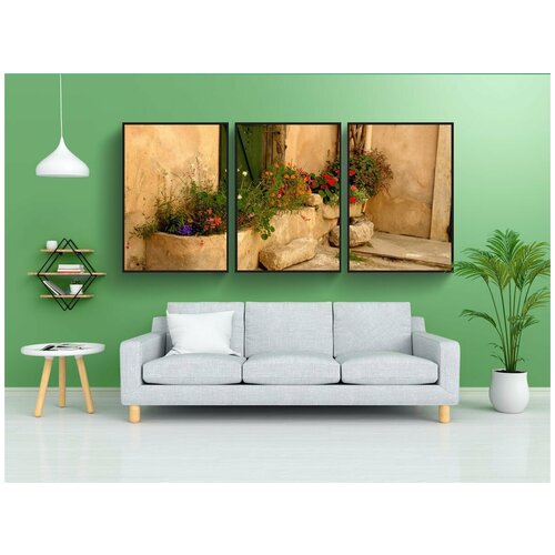 фото Набор модулных постеров для интерьера "сан тропе, цветок, сад" 60x90 см. в тубусе, без рамки lotsprints