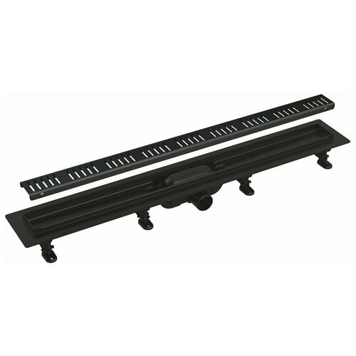 Водоотводящий желоб Alcaplast APZ10BLACK 750 с решеткой, цвет черный матовый