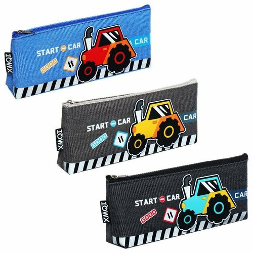 Пенал школьный на молнии Трактор микс 1023₽