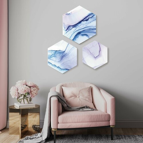 Модульная картина для интерьера на стену шестиугольная FLUIDES CANVAS
