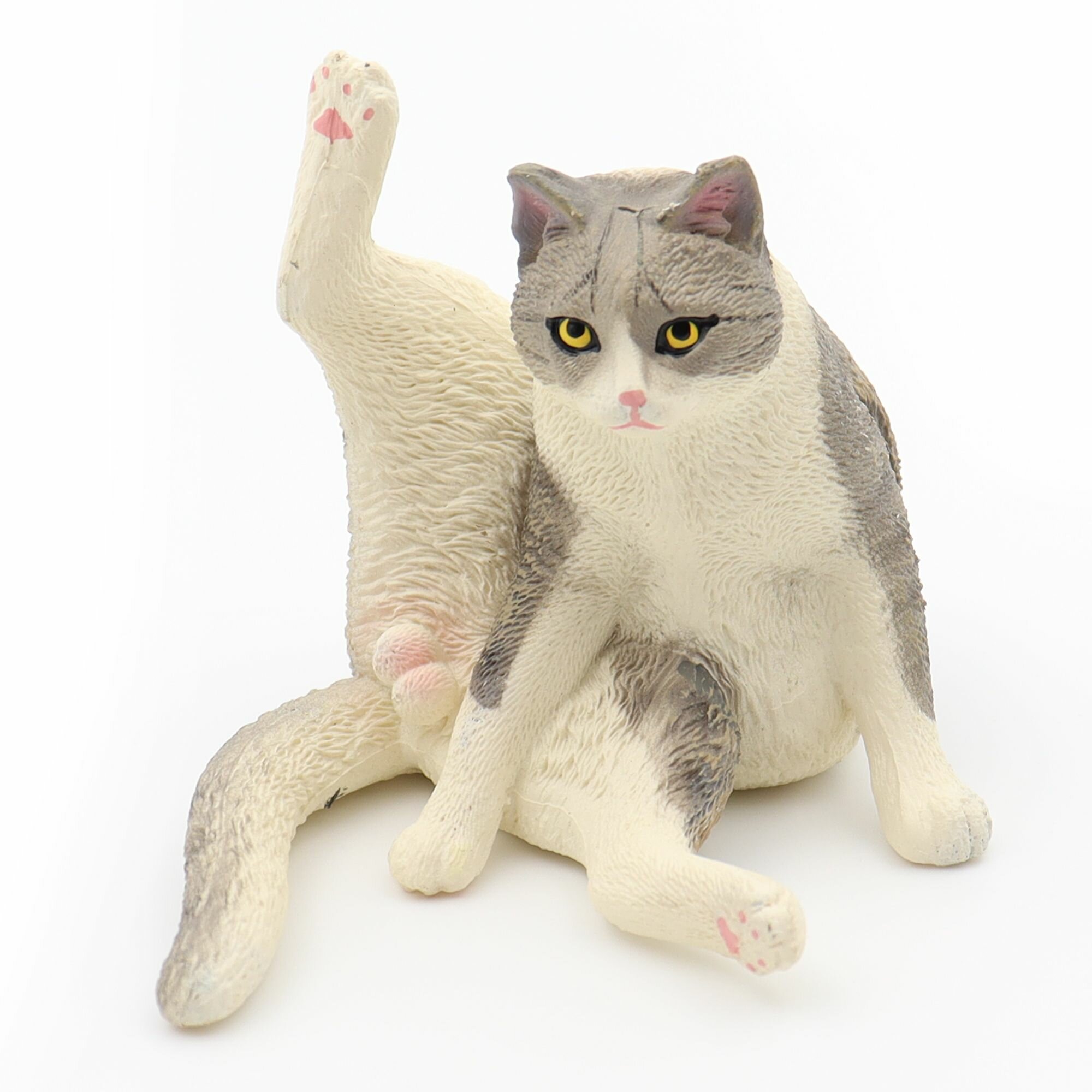 фото Фигурка животного Zateyo Кот Серый, игрушка коллекционная, декоративная 7х6.8х9.2 см