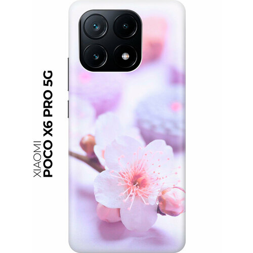 фото Силиконовый чехол на xiaomi poco x6 pro 5g / сяоми поко х6 про 5г с рисунком "цветок вишни" bestluck