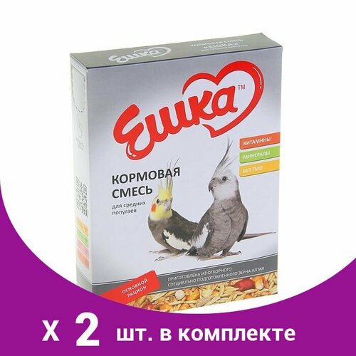 ешка корм ешка для волнистых попугаев с ракушечником 500 г Корм Ешка для средних попугаев, 500 г (2 шт)