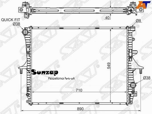 SAT AD0007 Радиатор Audi Q7 05-15 / Volkswagen Touareg 02-10 / Porsche Cayenne 02-10