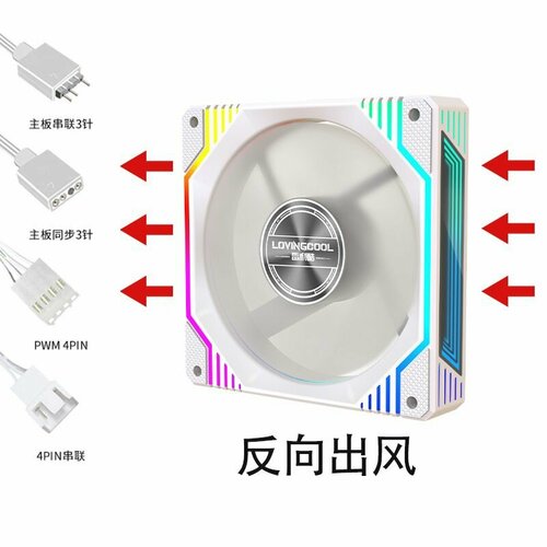 Вентилятор для корпуса LOVINGCOOL с подсветкой ARGB 120мм белый Реверсивный 772₽
