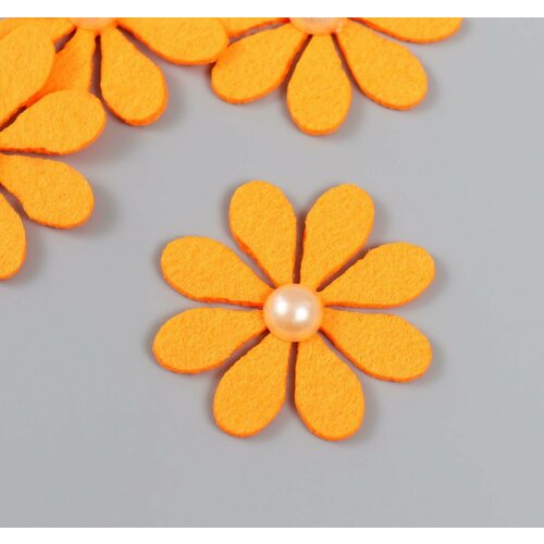Заготовка из фоамирана Цветочки оранжевые, фетр, 4,5 см х 4,5 см (набор 6 шт)