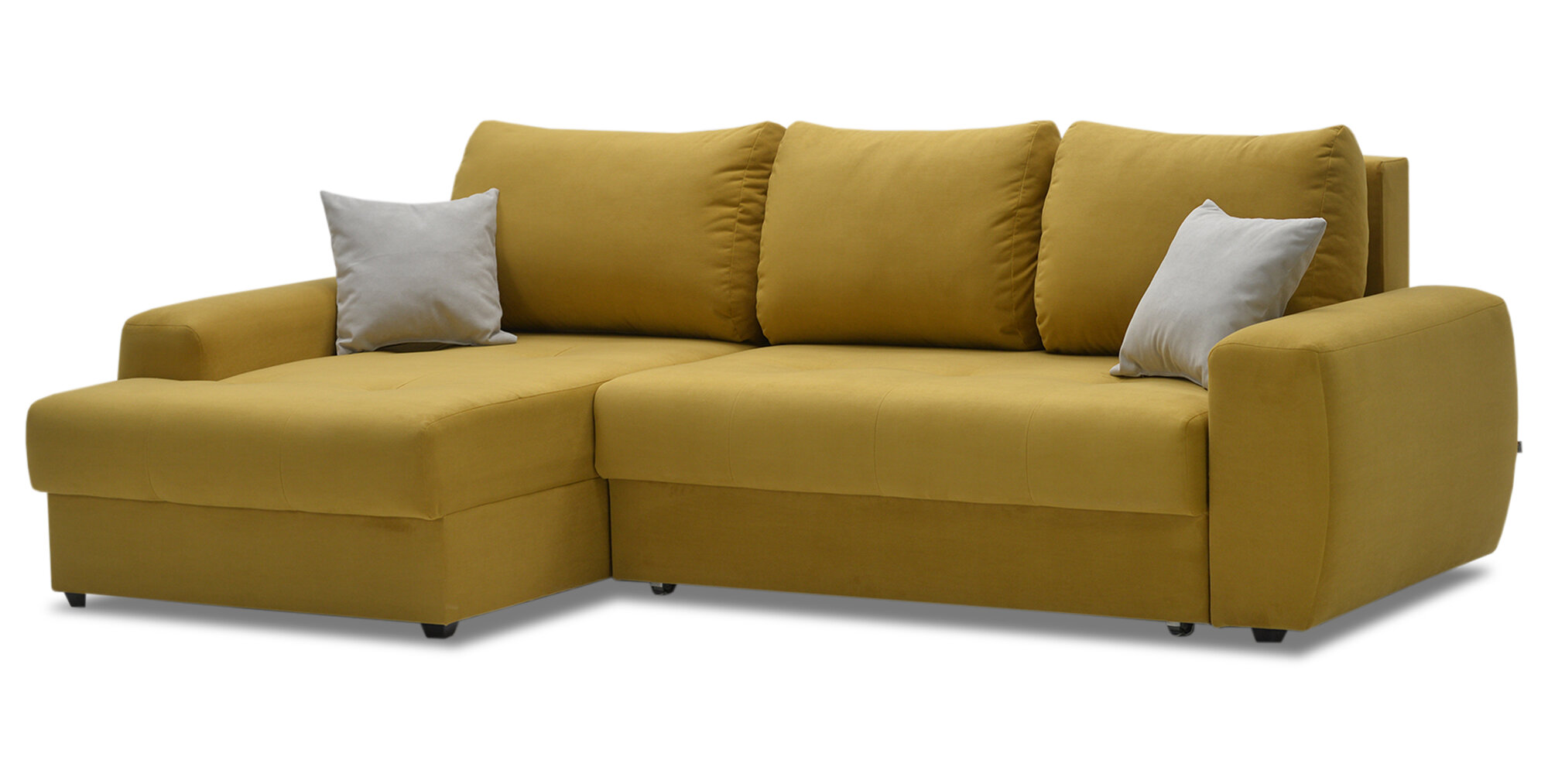 Угловой диван Коста размер: 249х158х88см, спальное место:199х142см, левый, Ultra Mustard Formula 162