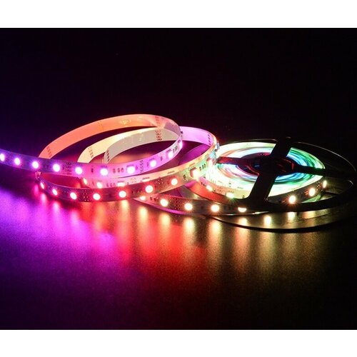 Адресная светодиодная лента SPI SMD 5050 60LED 12В 18Вт RGBW управляемая, TM1814 (катушка 5 м)