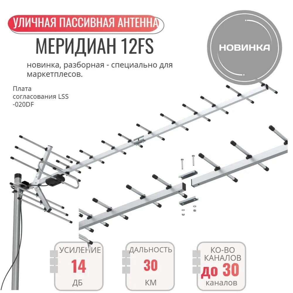 Телевизионная антенна LOCUS МЕРИДИАН-12 FS (L 020.12 DS)